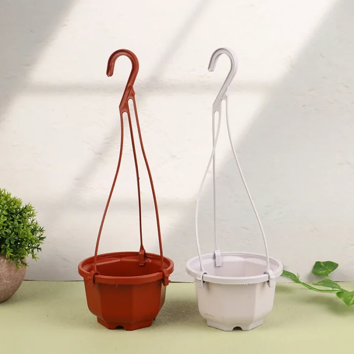 1Pc Hanging Mini Octagonal Flowerpot Plastic Flower Pot Succulent Orchid Hanging Pot For Balcony Garden Planting Supplies - Image 1