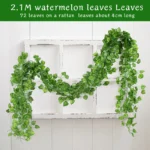 2.1M Artificial Plant Green Ivy Leaf Garland Silk Wall Hanging Vine Home Garden Decoration Wedding Party DIY Fake Wreath Leaves - Image 4