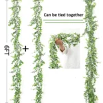 3Pcs 6ft Artificial Eucalyptus Garland Wall Hanging Fake Plant Vines for Wedding Home Room Garden Decoration Plastic Rattan - Image 5