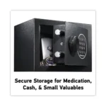 Electronic Security Safe, 0.14 Cu Ft, 9w X 6.6d X 6.6h, Black - Image 2