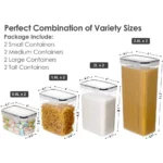 Kitchen Food Storage Containers Set, Pantry Organization and with Easy Lock Lids, 8 Pieces &Organ - Image 2