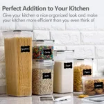 Kitchen Food Storage Containers Set, Pantry Organization and with Easy Lock Lids, 8 Pieces &Organ - Image 6