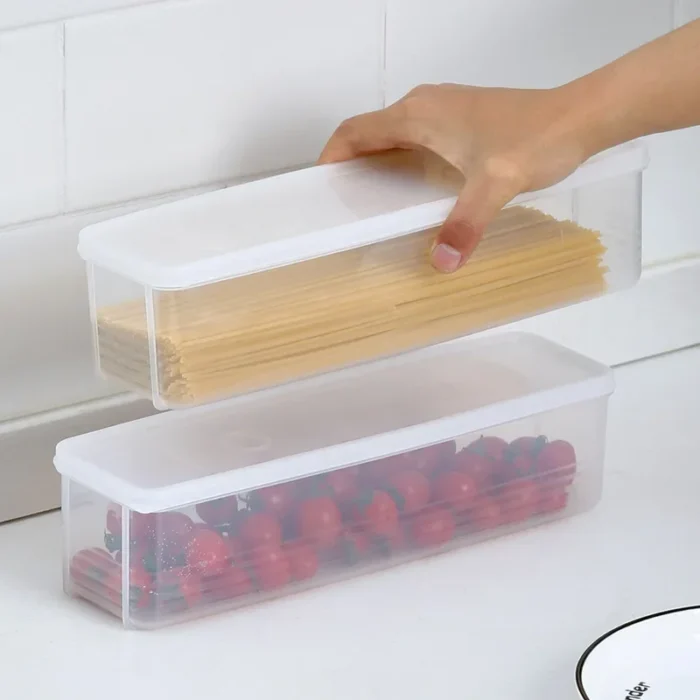 Noodle Storage Long Noodle Preservation Box Plastic Large Size Spaghetti Rectangle Large Capacity Food Sealed Box Kitchen Items - Image 1